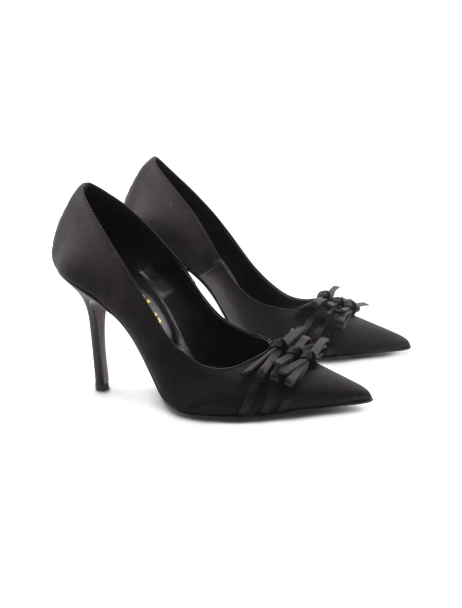 Décolleté in raso con fiocchetti donna