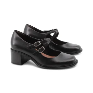 Décolleté mary jane nera in pelle da do