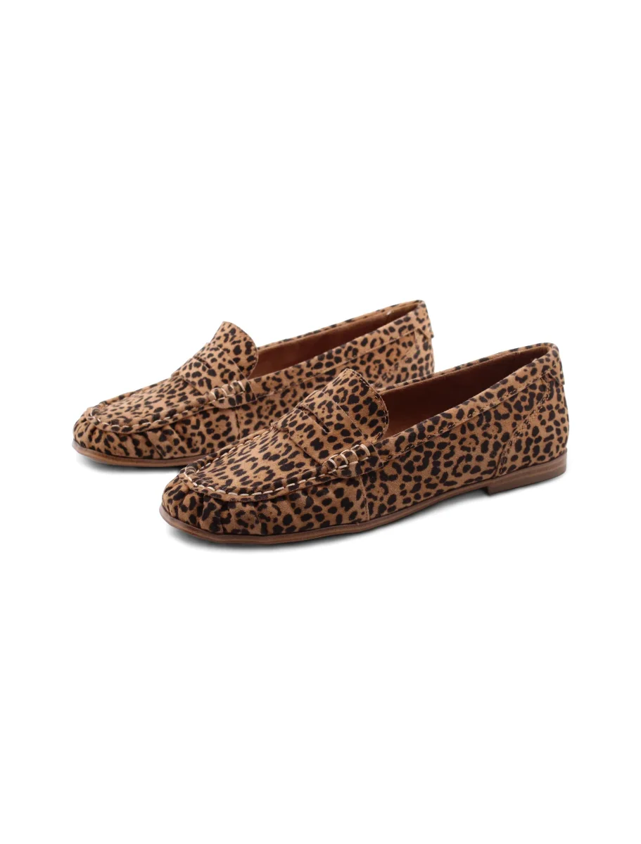 Mocassino leopardato in suede da donna - immagine 4