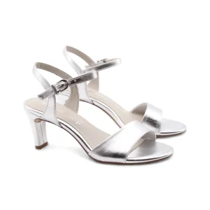 Sandalo vegan metallizzato da donna