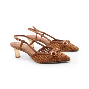 Décolleté slingback con morsetto da don