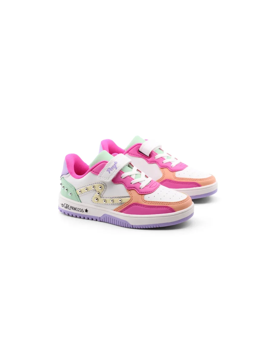 Sneaker multicolor con borchie da bimba
