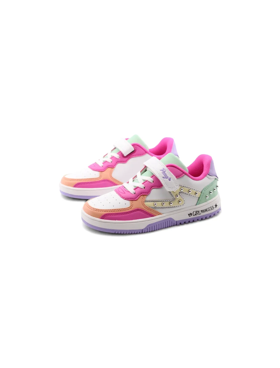 Sneaker multicolor con borchie da bimba - immagine 4