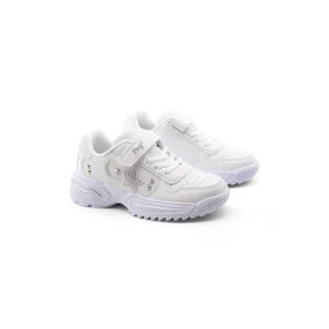 Sneaker con borchie e strass da bimba