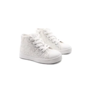 Sneaker alta con glitter da bimba