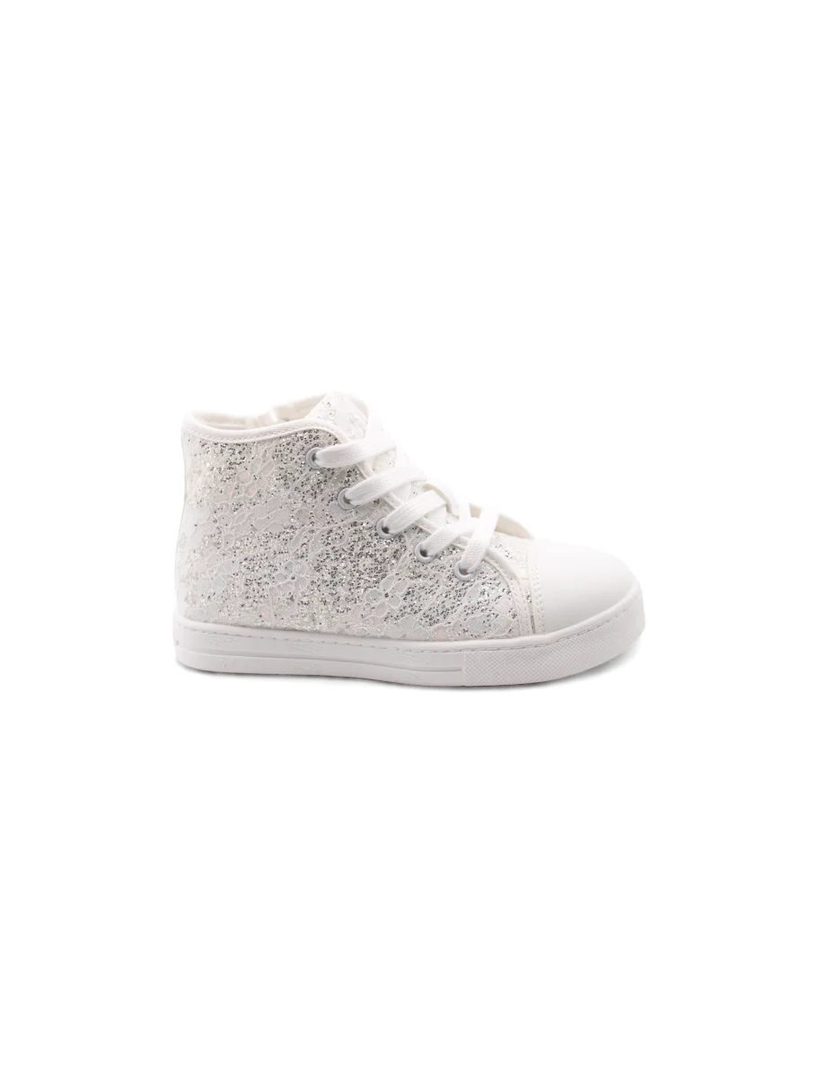 Sneaker alta con glitter da bimba - immagine 3