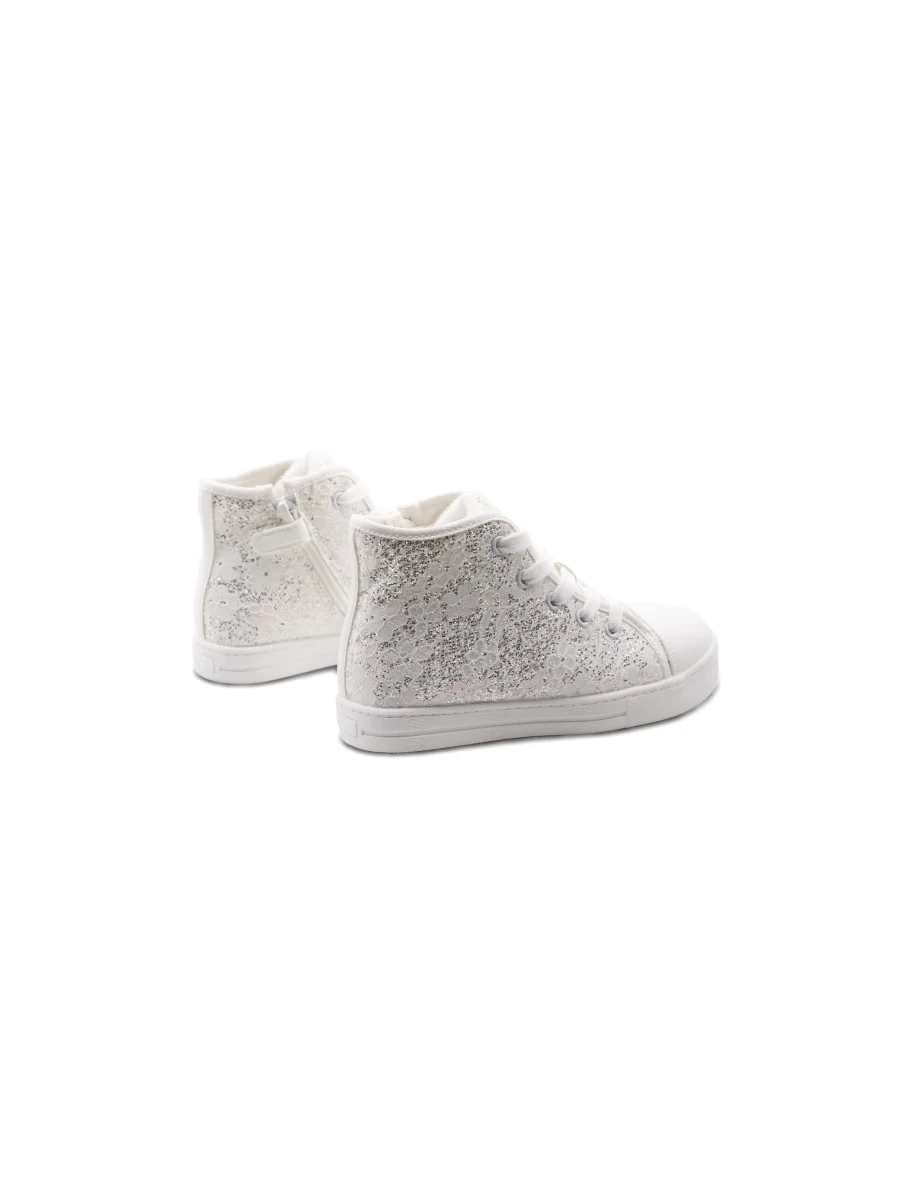 Sneaker alta con glitter da bimba - immagine 5