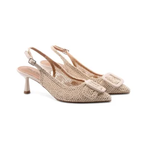 Décolleté slingback con fibbia da donna