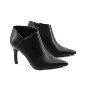 Stivaletto nero a punta con zip donna