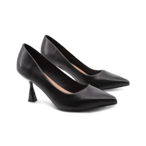 Décolleté nera con tacco a rocchetto