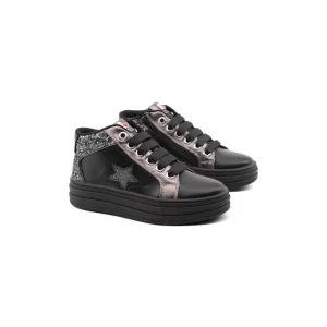 Sneaker alta con glitter da bimba