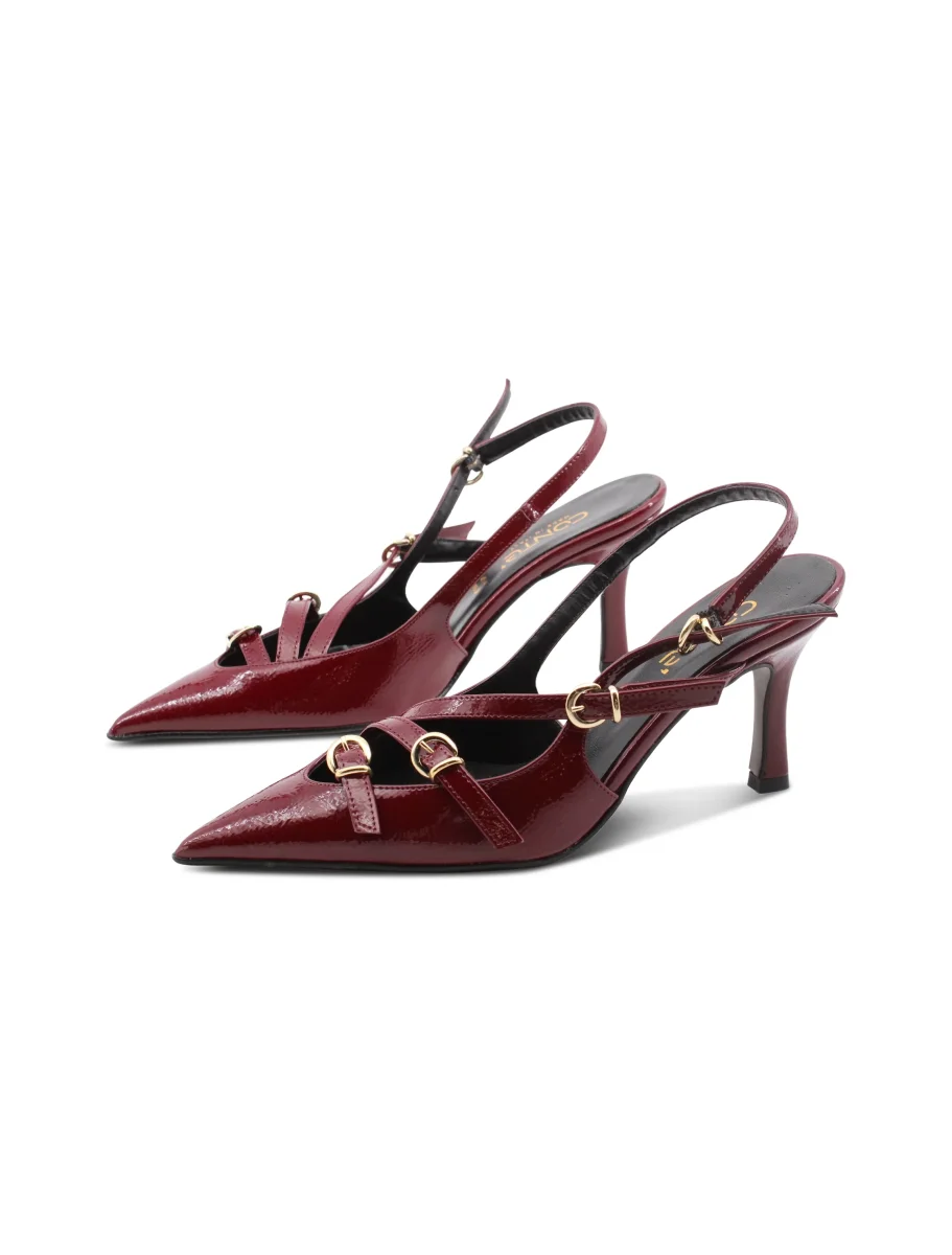 Décolleté slingback con fibbie da donna - immagine 4