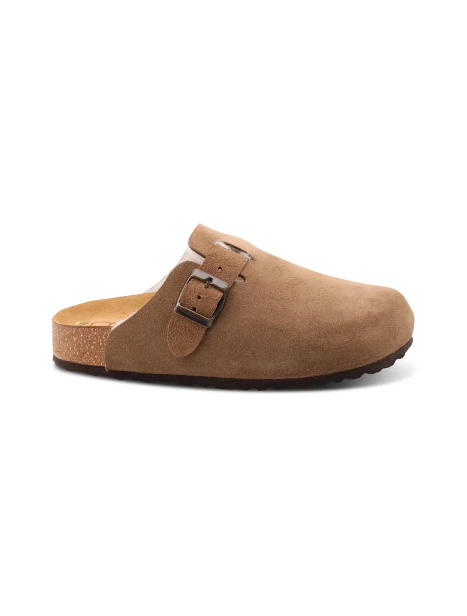 Sabot scamosciato con pelliccia donna - immagine 3