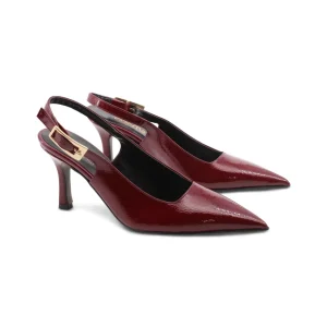 Décolleté slingback in vernice da donna