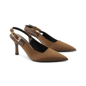Décolleté slingback in raso da donna