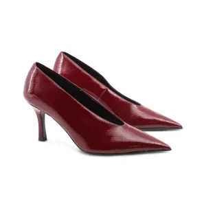 Décolleté a mandorla in vernice donna