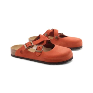 Sabot scamosciato con fibbie da donna