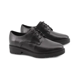 Scarpa stringata nera in pelle da donna