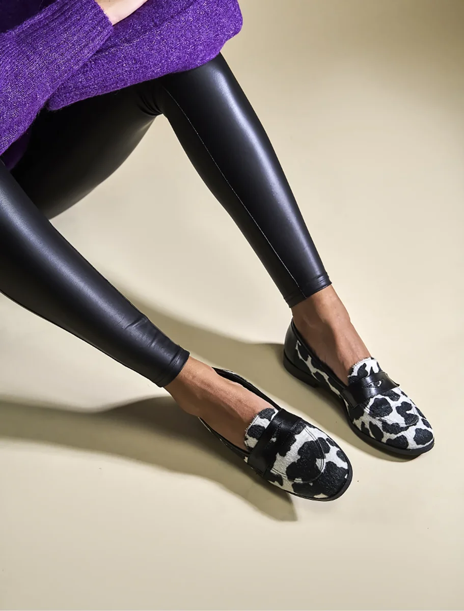 Mocassino maculato bianco e nero - immagine 5