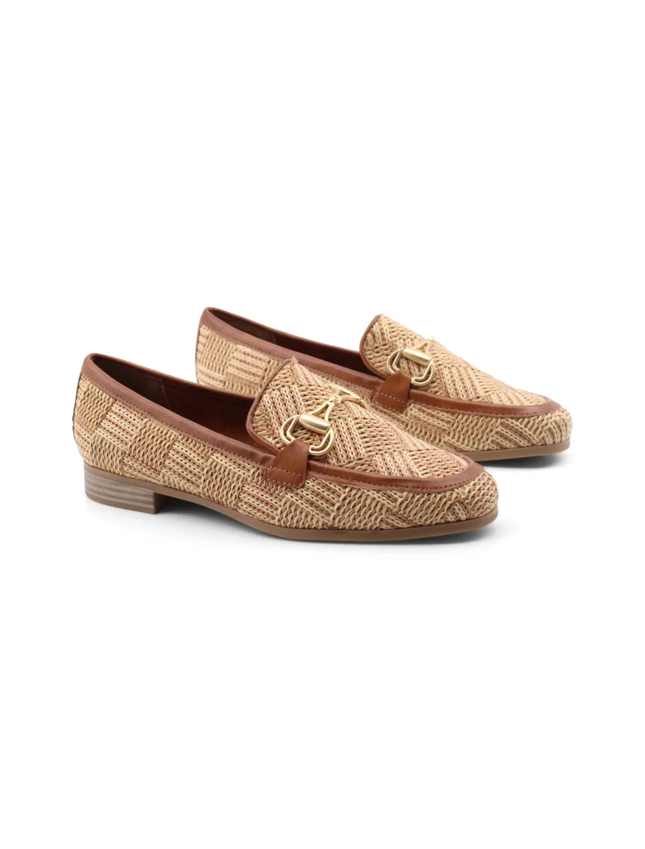 Mocassino vegan in rafia con morsetto