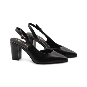 Décolleté slingback in pelle con fibbia