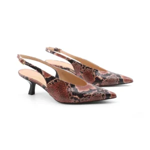 Décolleté slingback con stampa pitone
