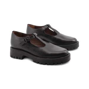 Ballerina bebè nera in pelle da donna