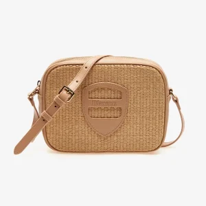 BORSA A TRACOLLA CON INSERTI IN RAFFIA BLAUER DONNA