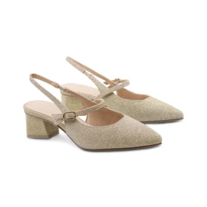 Décolleté slingback mary jane glitter