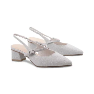 Décolleté slingback mary jane glitter