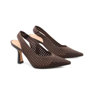 Décolleté slingback in tessuto da donna