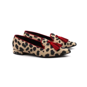 Mocassino animalier con nappine