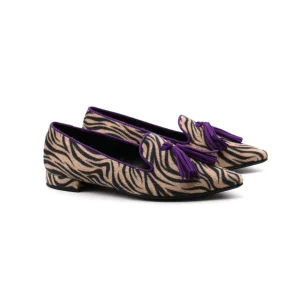 Mocassino animalier con nappine