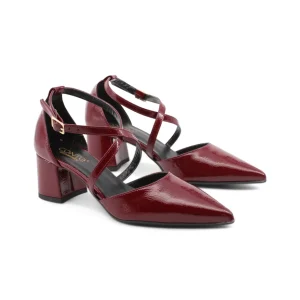 Décolleté bordeaux in vernice da donna