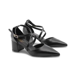 Décolleté nera a punta da donna