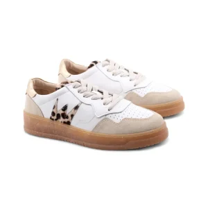 Sneaker animalier in pelle da donna