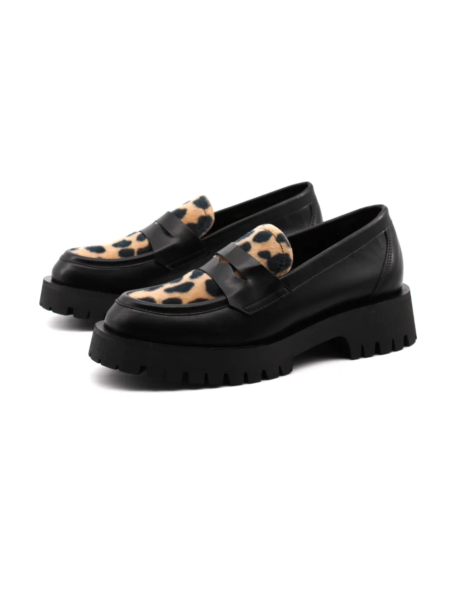 Mocassino donna con inserti animalier - immagine 4