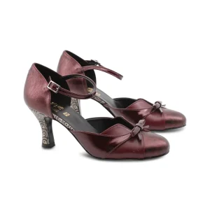 Décolleté bordeaux con fiocchetto donna