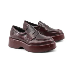 Mocassino bordeaux platform da donna