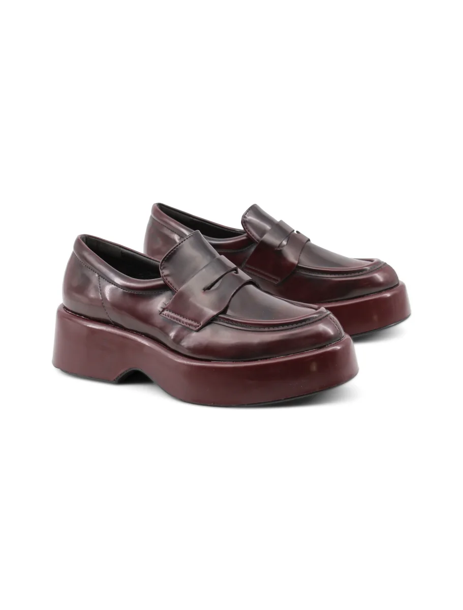 Mocassino bordeaux platform da donna