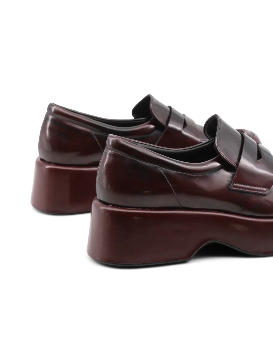 Mocassino bordeaux platform da donna - immagine 6