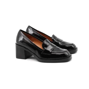 Mocassino donna in vernice con tacco