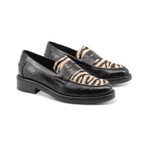 Penny loafer animalier da donna