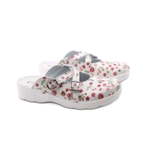 Ciabatta floreale con doppio cinturino