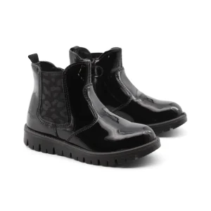 Stivaletto nero lucido da bimba