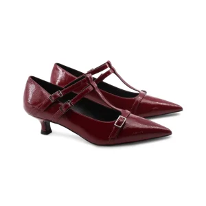 Décolleté kitten heel in vernice donna