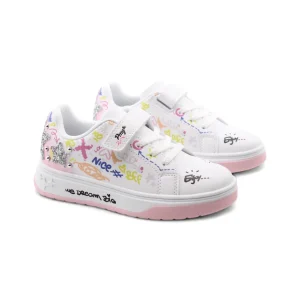 Sneaker con stampa, glitter e borchie