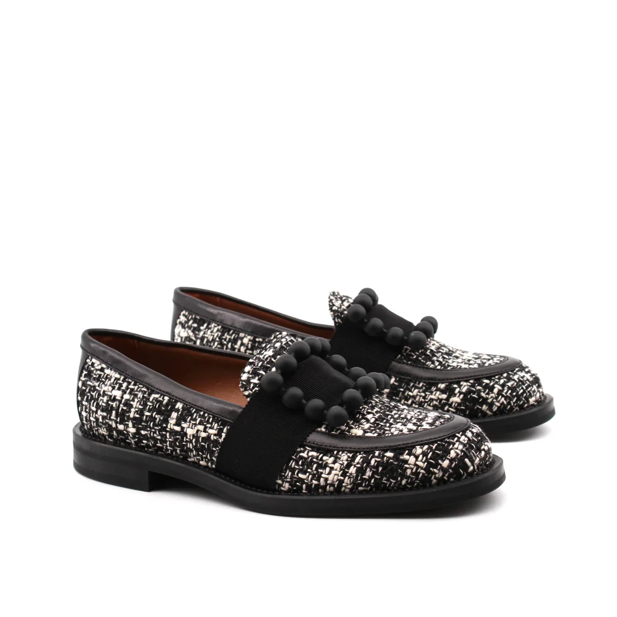 Mocassino donna in tweed con accessorio - immagine 7