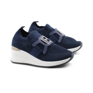 Sneaker slip on con zeppa da donna