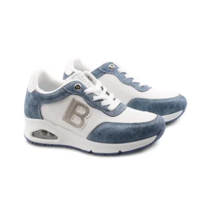 Sneaker con dettagli effetto denim